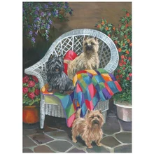 5D DIY Алмазная вышивка распродажа животное кэрн терьер собака домашнее животное фото на заказ алмазная живопись наборы для вышивки крестом дрель мозаика YG696