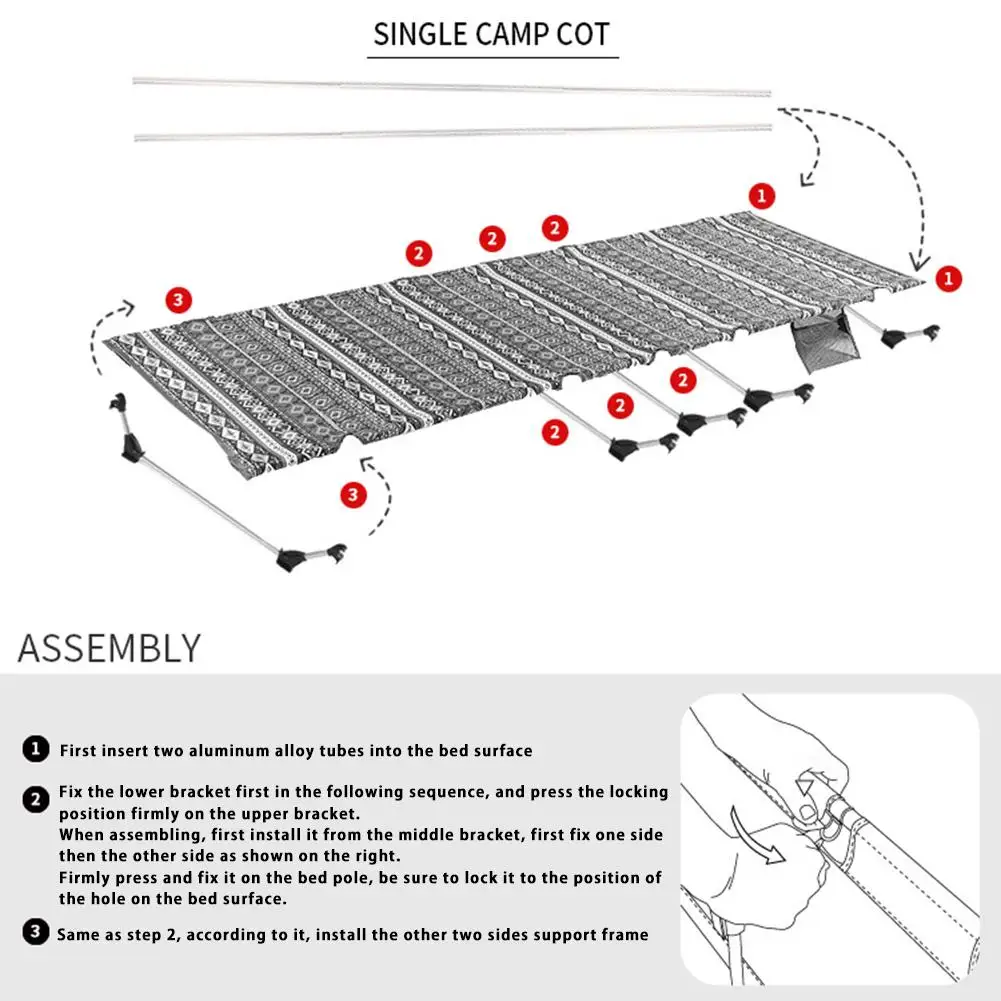 Портативная Складная кемпинговая кроватка, раскладная кровать из алюминиевого сплава, уличная кровать для кемпинга, туризма, альпинизма