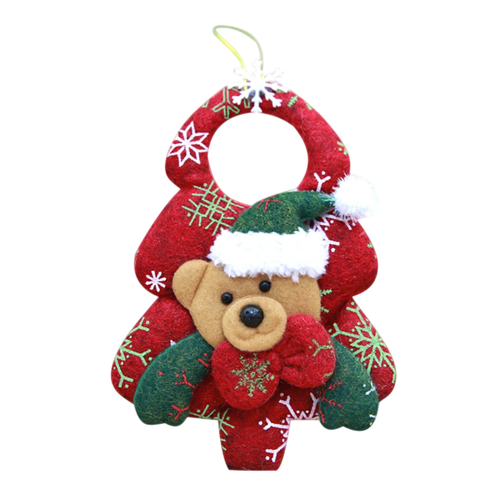 Рождественская елка украшения Санта Снеговик Олень вечерние елка висячие украшения AN88 - Цвет: Bear