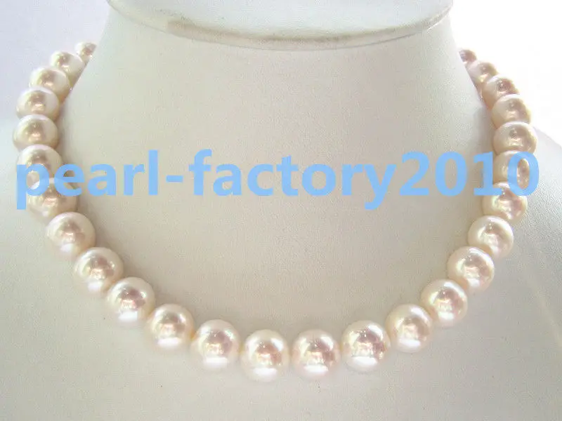 

19" 18" 10-11 MM SOUTH SEA NATURAL White PEARL NECKLACE 14K (0926)