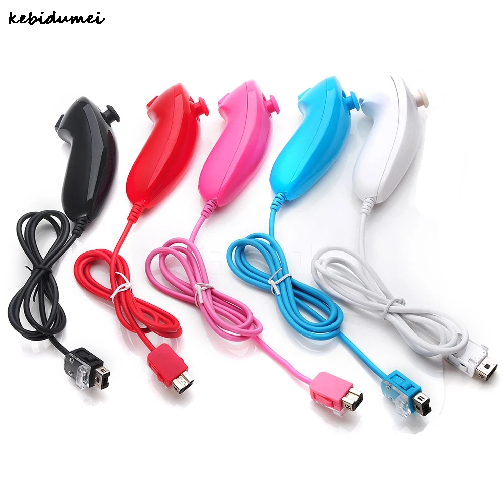 

Kebidumei 4Pcs/lot Wired Remote Game Handle Controller For Nunchuck Console Game Controller for Nintendo Video Game Wholesale