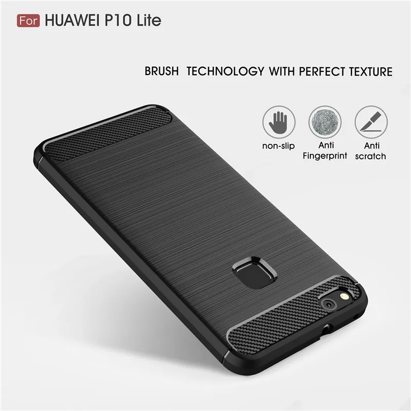 

Huawei P10 Lite Case Huawei P10 Lite Cover TOMKAS Fashion Silicone Phone Cases For Huawei P10 Lite 2017 TPU Carbon Fiber Texture
