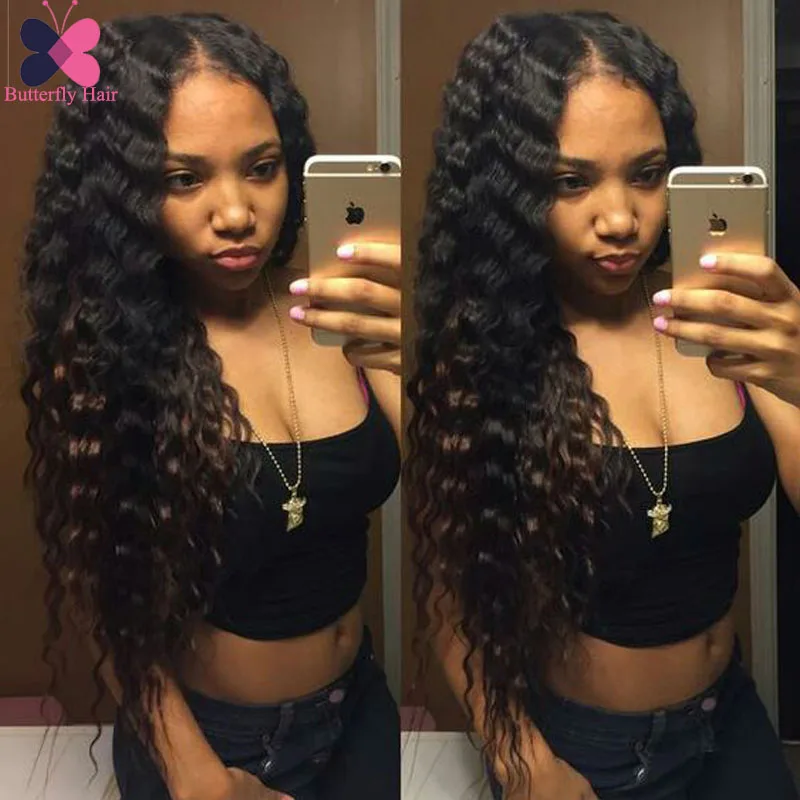 Butterfly Queen Indian Deep Wave Virgin Hair 3 Bundles Unprocessed