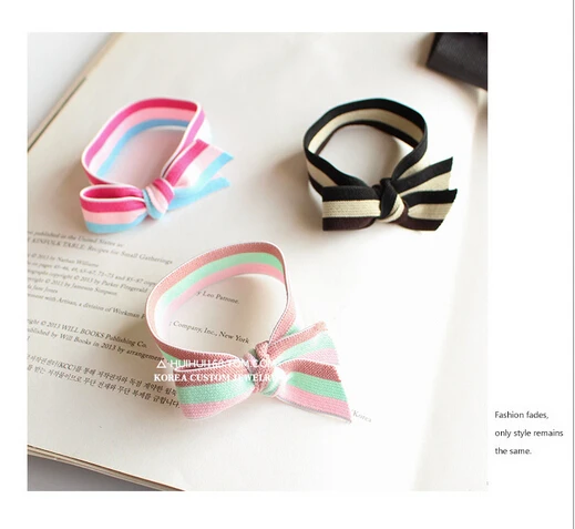 

New arrival young girls cute bow candy color rubber baby girl's summer hair accessory children hair bands gum headwear