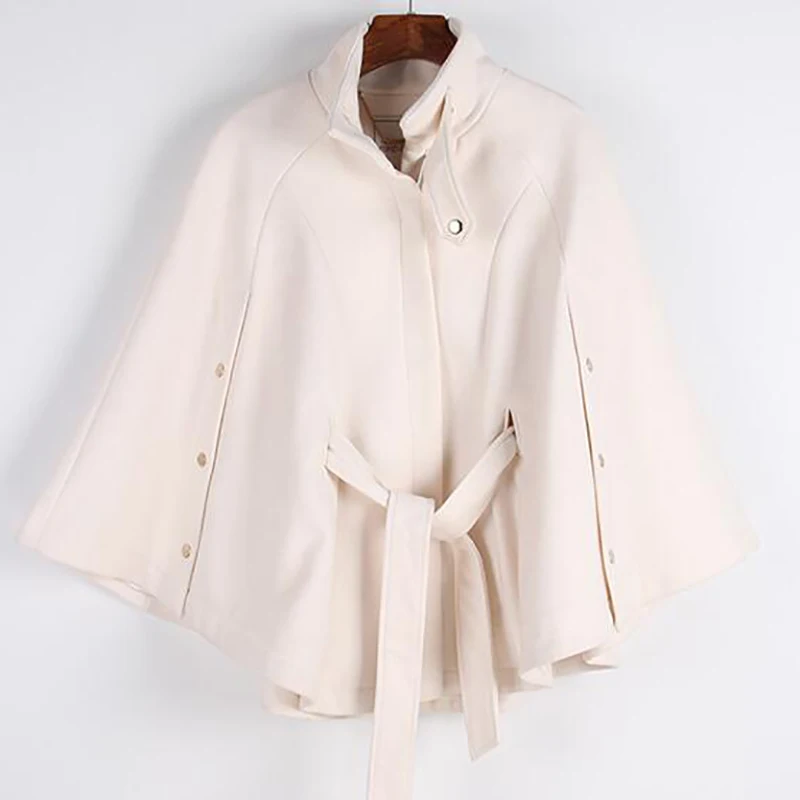 Casacos De Lã das Mulheres do outono Inverno Manto Cor Sólida Casuais Casaco de Manga Longa