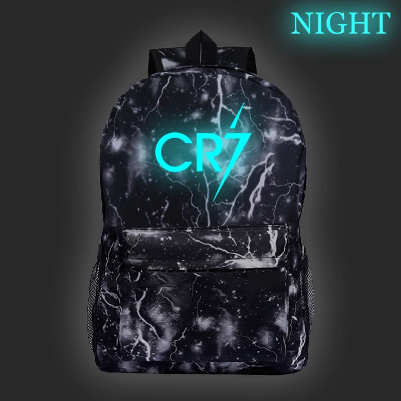 Cristiano Ronaldo CR7 рюкзак с отражающими вставками школьные сумки для мальчиков и девочек модный светящийся в темноте рюкзак для ноутбука подростковый школьный рюкзак для детей