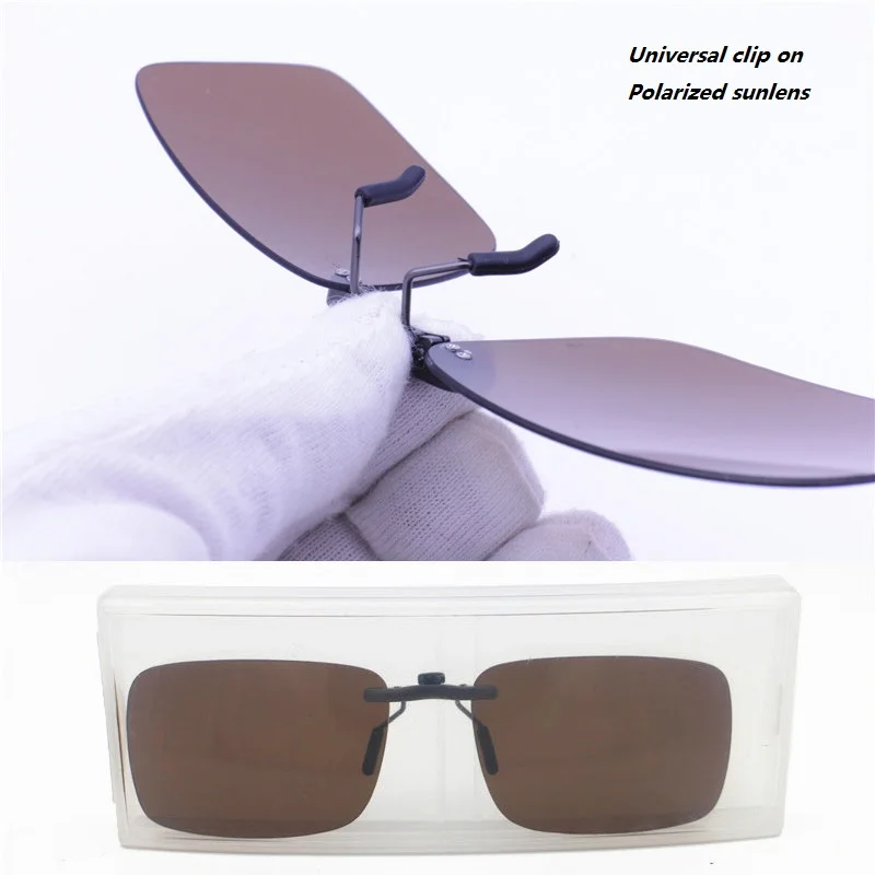 

metal single clip on TAC polarized square sunglasses lenses for myopia hyperopia eyeglasses night vision yellow lenses