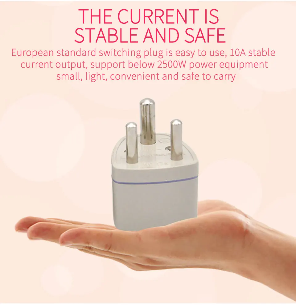 South Africa 3 pin Travel Adapter  to Universal UKUSEUAU 2500W 10A Power Plug (3)