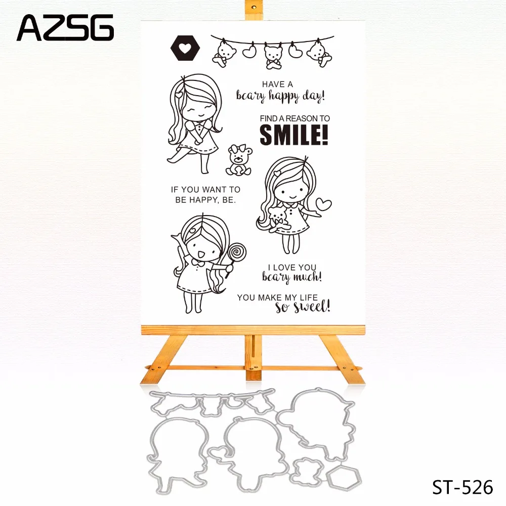 Smiling girl Transparent Clear Stamps Seal for Scrapbooking Photo Album