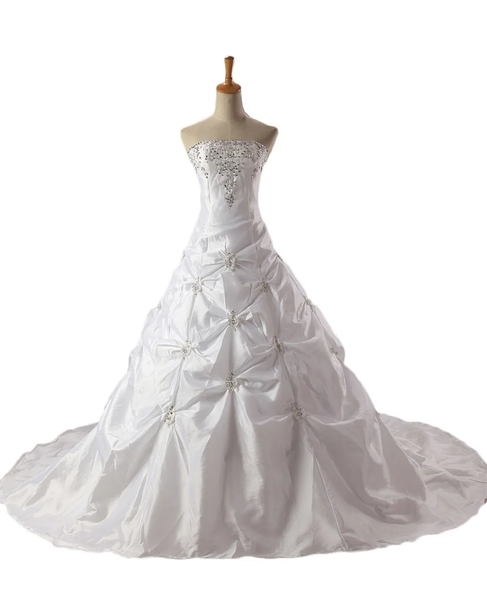 Angelsbridep White Wedding Dresses 2018 New Long Embroidery