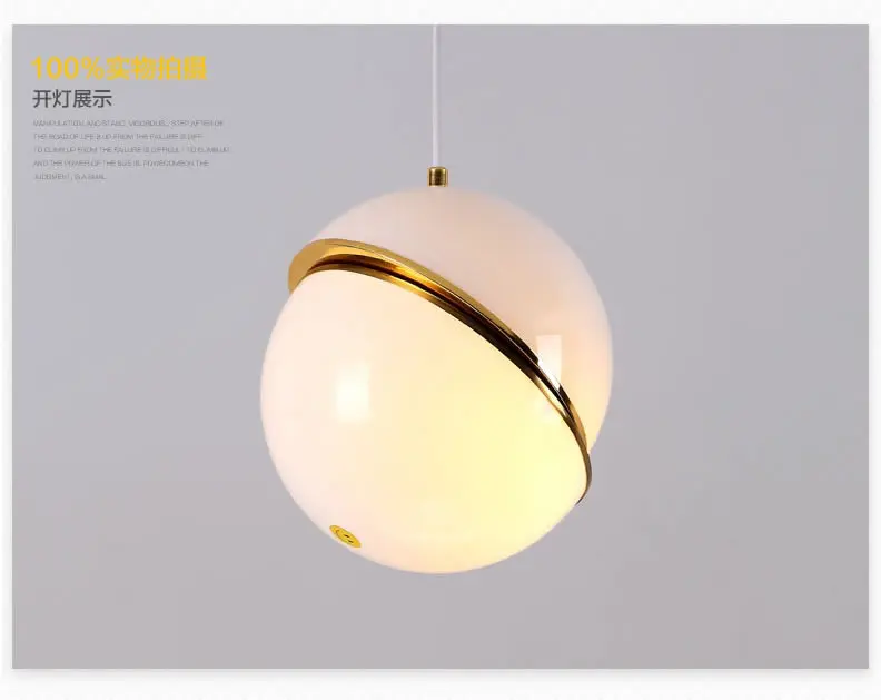 Современный подвесной светильник в скандинавском стиле со стеклянным шаром, Золотое кольцо, подвесной светильник для кухни, гостиной, ресторана, спальни