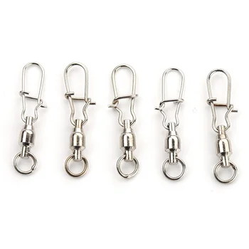 

5PCS/Lot Car Vehicle Fish Hook Connector Pin Bearing Rolling Swivel Stainless Steel with Snap Fishhook Lure Tackle 2# 3# 4# 6#