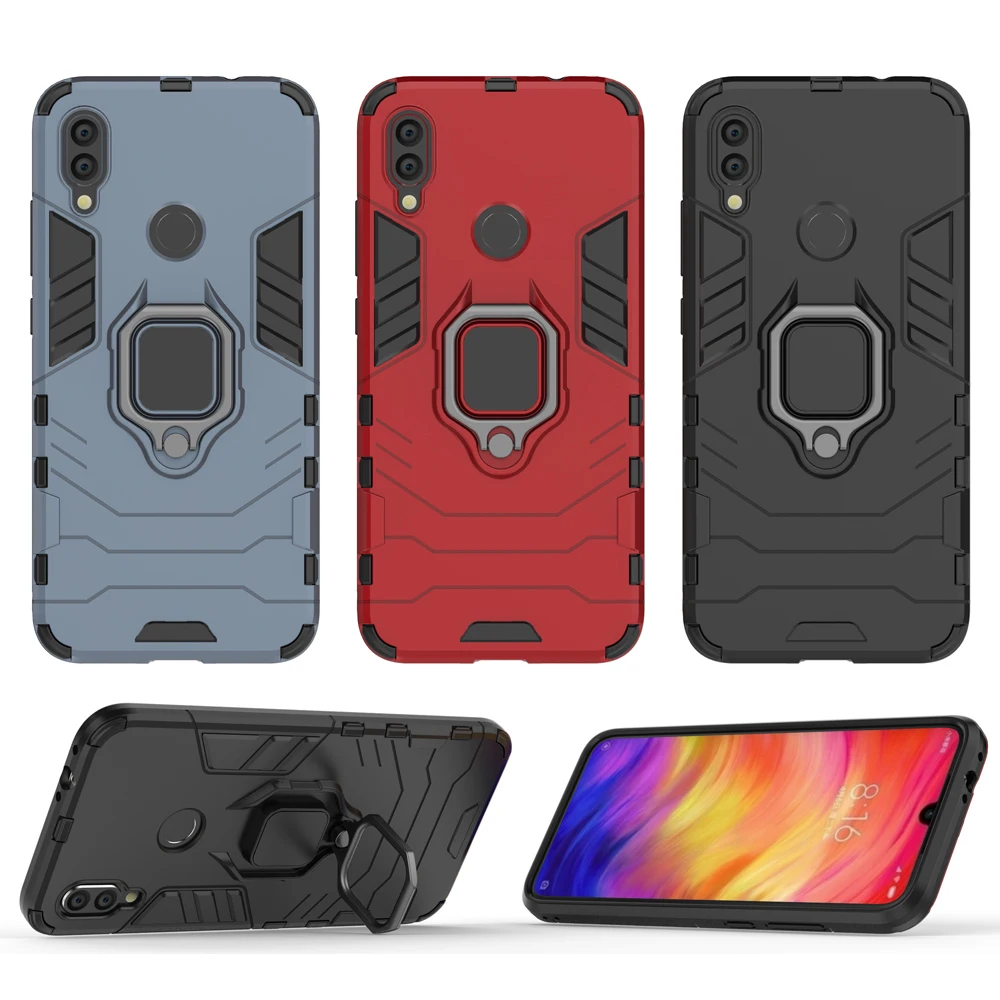 Чехол для Redmi Note 8 противоударный магнитный автомобильный держатель с кольцом на
