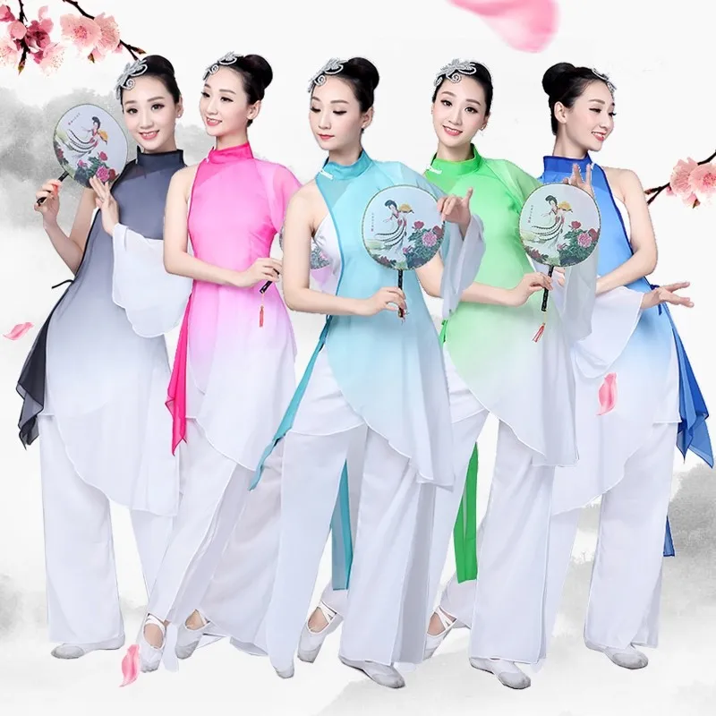 

Chinese traditional women's dance costume children classical fan dance girl Chinese style children's national dance costumes