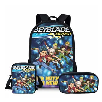 

Hot Sale 3pcs/set Beyblade School Rucksack Boys Girls Backpack Fashion Surprise Gift Daily Laptop Knapsack for Teens Men Women