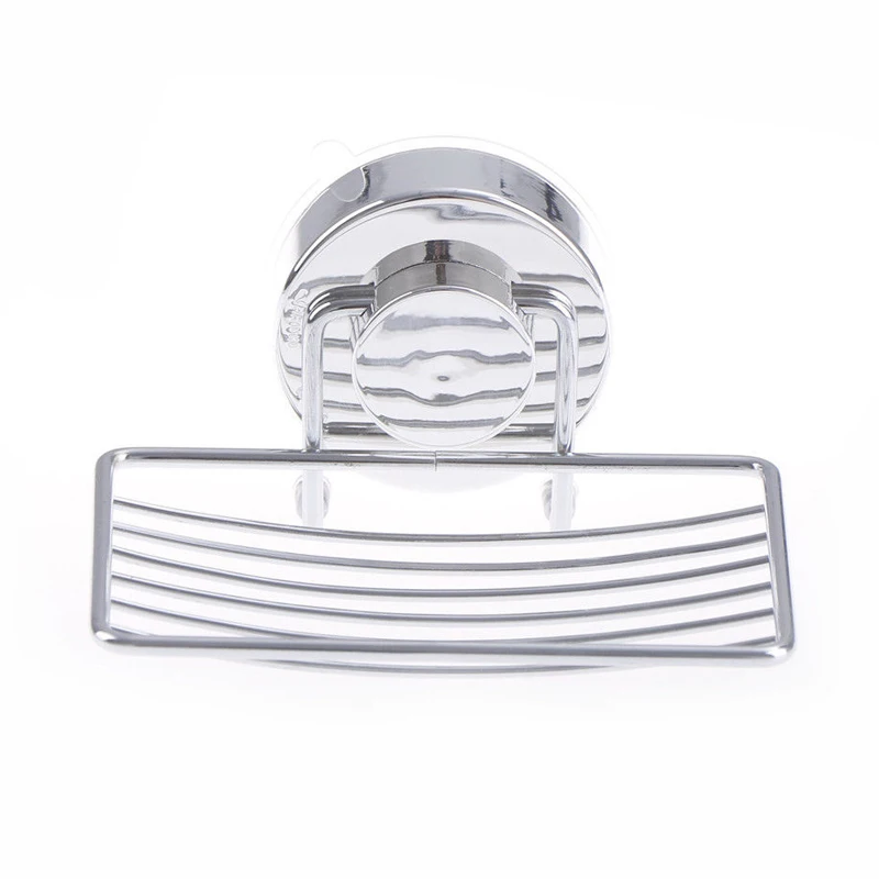 Stainless Steel Vacuum Suction Cup Soap Holder Dish Soap Cup Box Storage Basket Saver For Bathroom Accessories