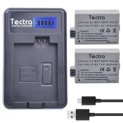 Tectra 2 шт. LP-E5 LPE5 1500 мАч литий-ионный Батарея + ЖК-дисплей USB Зарядное устройство для Canon EOS Rebel XS Rebel T1i rebel XSI 1000D 500D 450D поцелуй x3