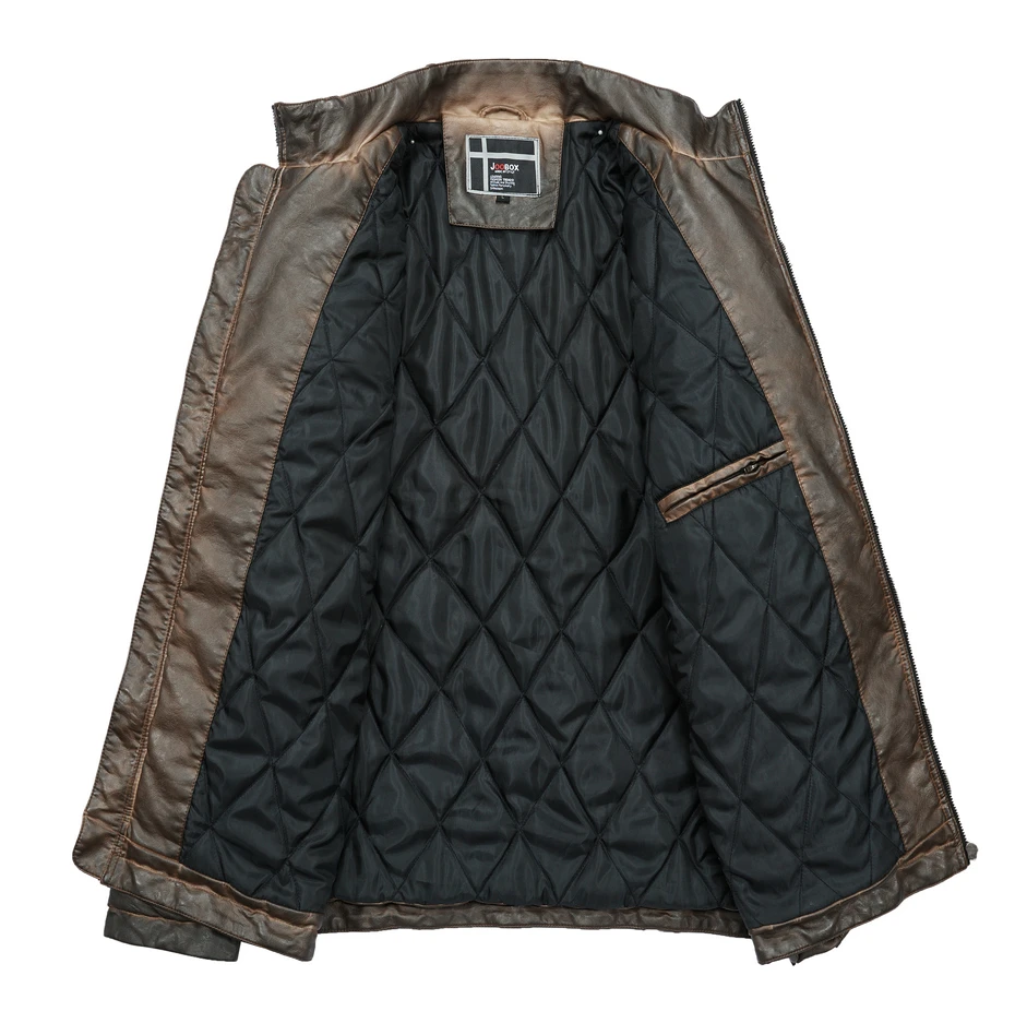 Брендовая мужская кожаная куртка с воротником-стойкой, приталенная Мужская винтажная байкерская куртка из искусственной кожи, мужская повседневная байкерская куртка, пальто, BF06