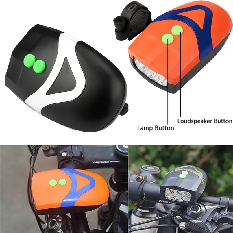 3LED 3 AAA Batteries Bicycle Bike Light with Horn Bike Bell Headlight