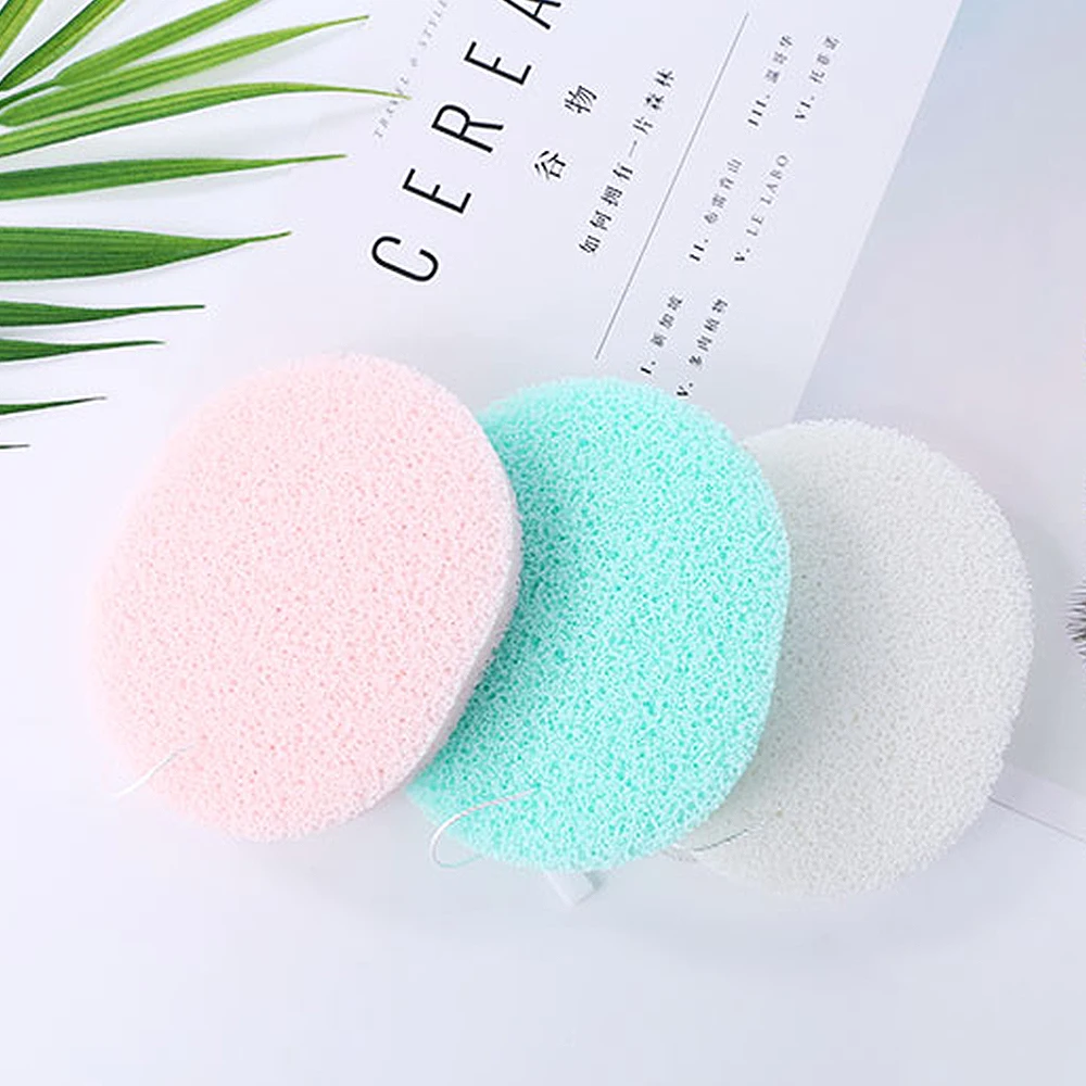 2 шт гладкая губка для очистки лица Уход за кожей мягкий отшелушивающий спонж круглый Очищающая губка для лица моющая губка для отшелушивания