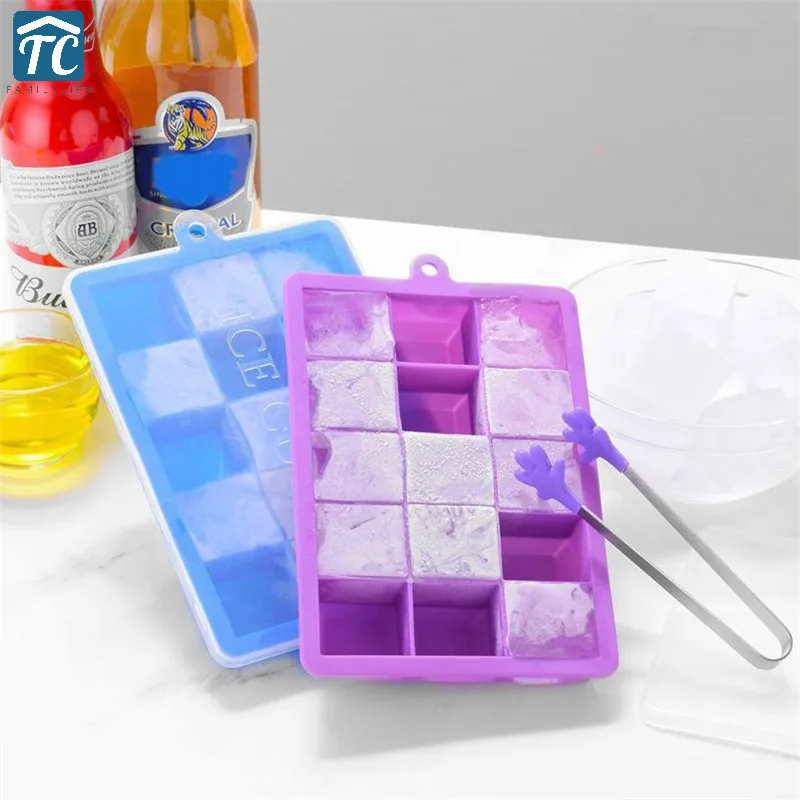 15 Cells Silicone Freeze Ice Cube Mold Diy Pudding Jelly Maker Mould Soft Bendable Cubes Tray
