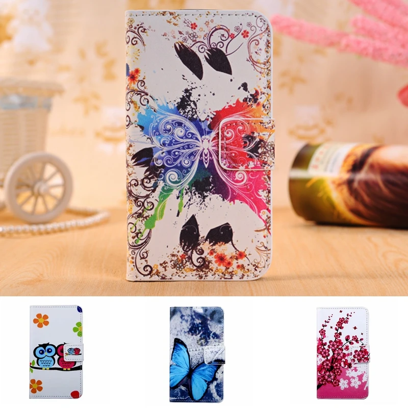 Luxury Flower Leather Wallet Case For Sony Xperia E3 D2203 D2243 Dual D2212 Shell Stand Fundas TPU Back Cover Phone Bag | Мобильные