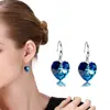 2022 Austria Crystal Silver Plated Earrings Blue Heart of Ocean Shaped Earring for Birthday Gift for Women pendientes mujer moda ► Photo 2/6