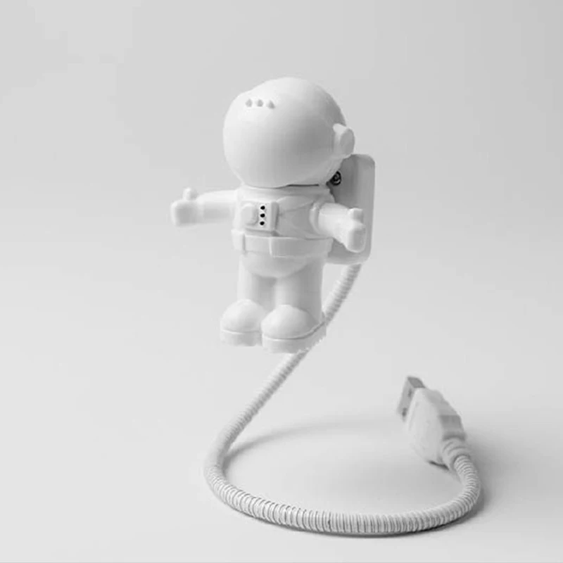 Cool Astronaut Spaceman Style Adjustable USB LED Night Light Desk Lamp for Laptop Computer PC - White