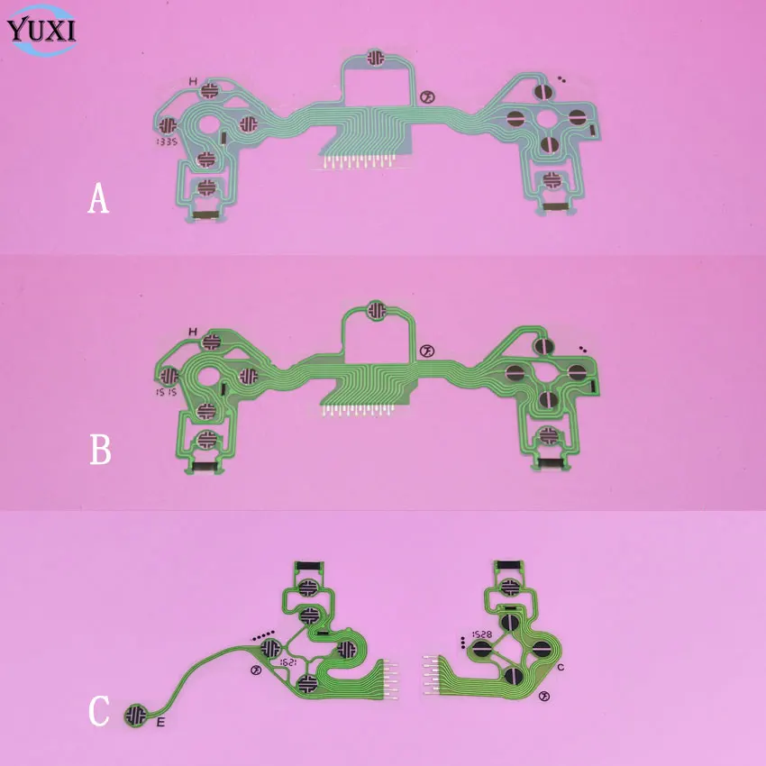 

YuXi 2pcs Replacement Buttons Ribbon Circuit Board for PS4 Dualshock 4 Wireless Controller Conductive Film Keypad flex Cable PCB