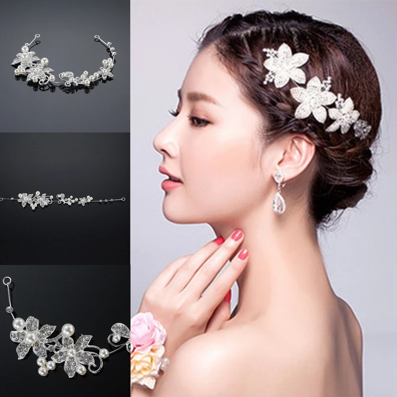 Hair Accessories Hot Wedding Bridal Flower Crystal Pearls Pin Hairpin Clip Headband Comb | Украшения и аксессуары