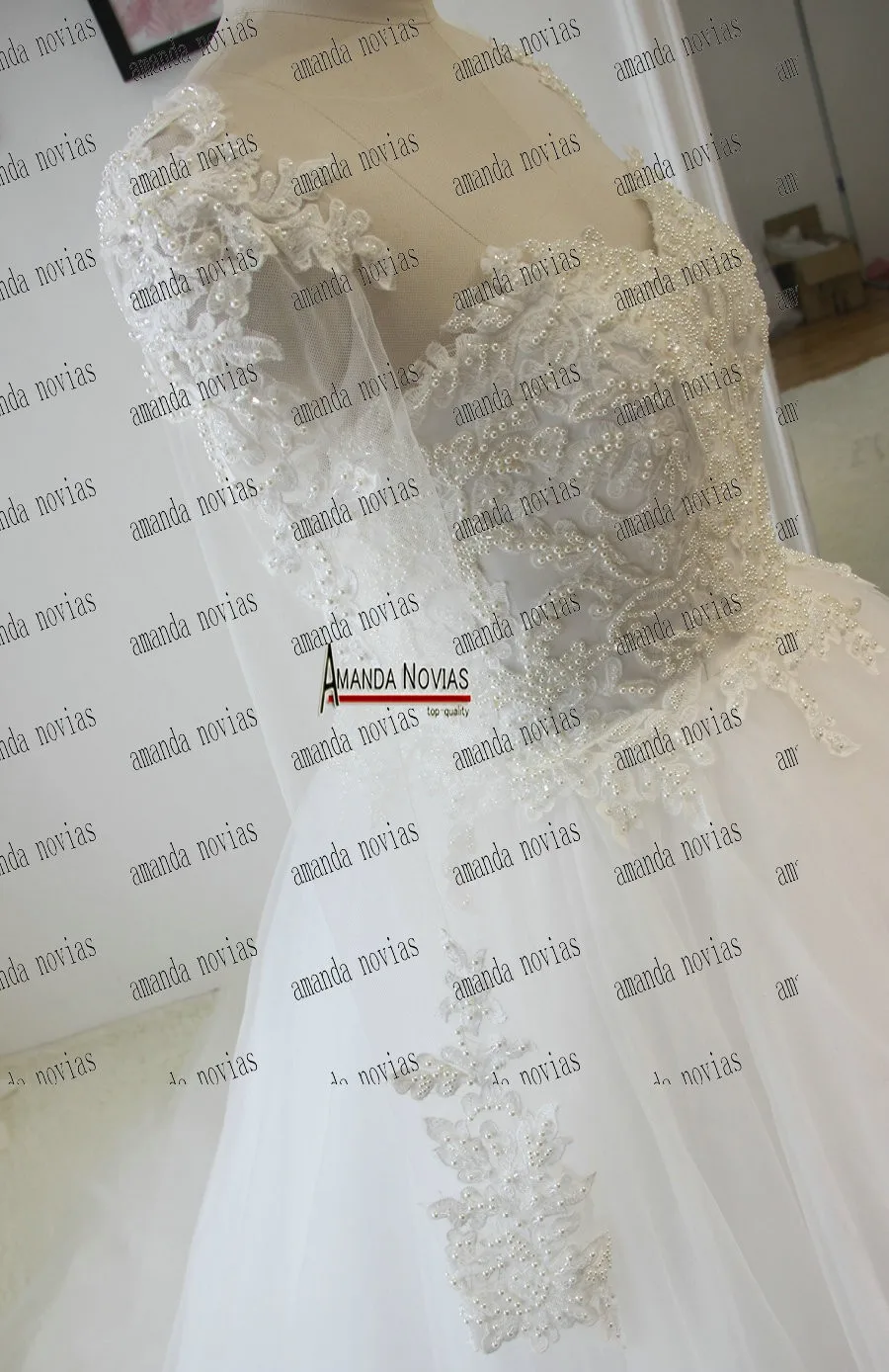 Просвечивающей спиной и полный Бисер изумительное свадебное платье с длинными рукавами для девочек, NS1471