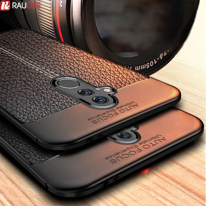Чехол для Huawei Mate 20 Lite мягкий ТПУ бампер кожаная текстура силиконовый Прочный