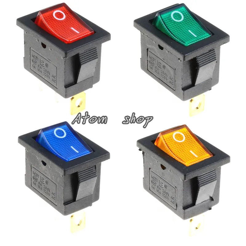 

1PCS illuminated Lighted LED On/Off Rectangle Rocker Switch Car Dash KCD1 3P 220v