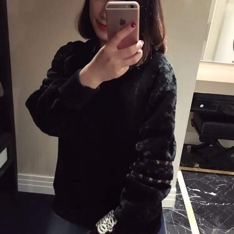 Australian merino wool jacket head rivets fur coat...