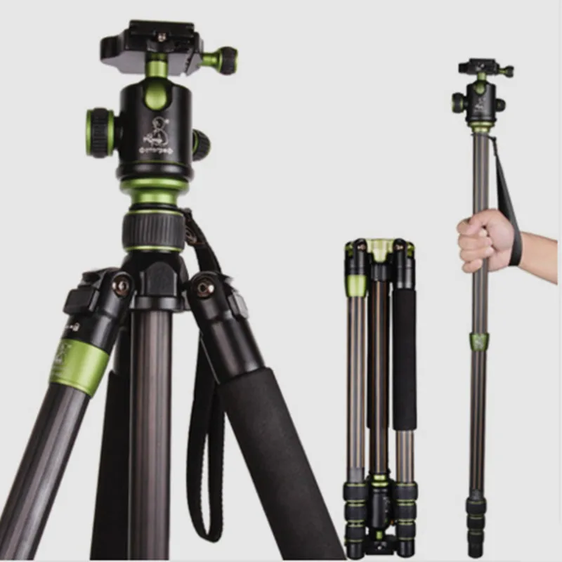 SYS500C Carbon Fiber Camera Tripod Monopod For Digital SLR DSLR Camera Tripod Head Weight 1.35