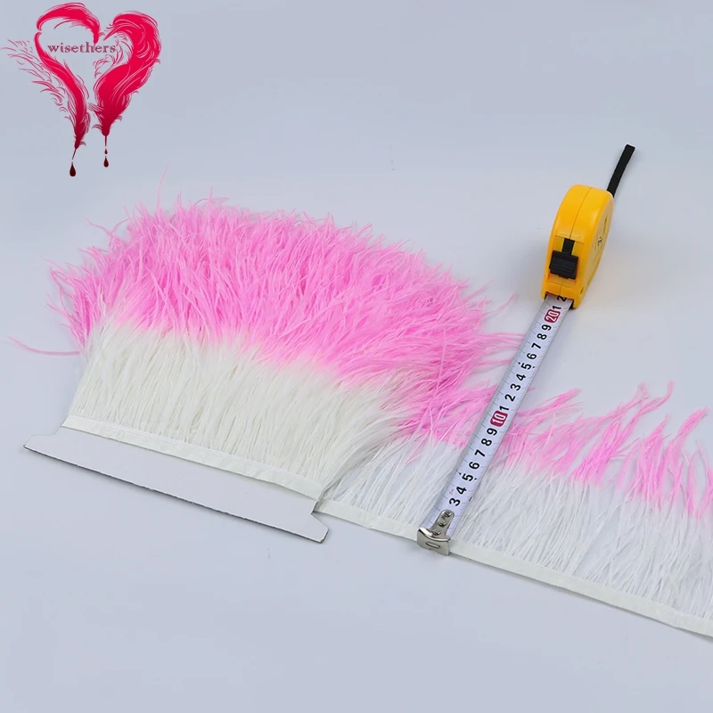 1 white and pink ostrich trims 5