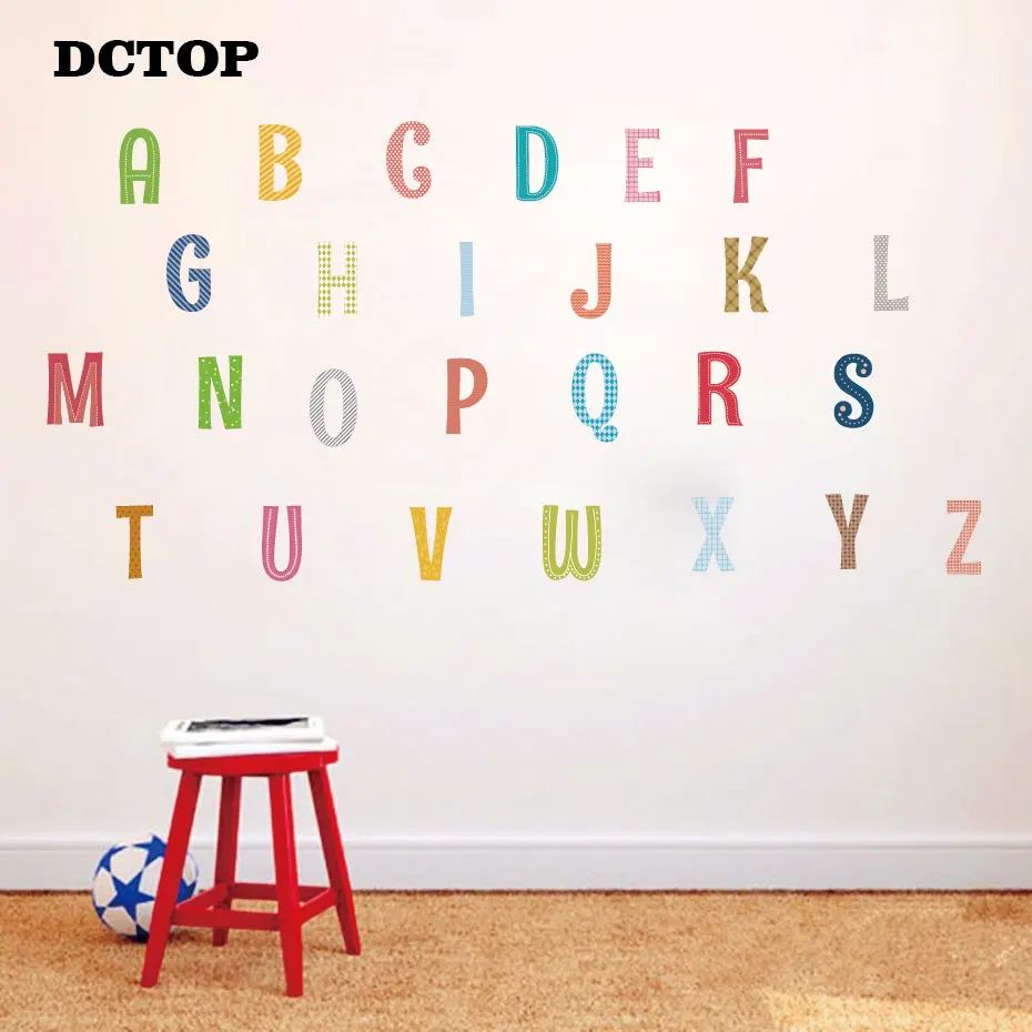 

Creative Alphabet ABC Wall Decal Stripe Style Letters DIY Art Vinyls Stickers for Nursery Baby Bedroom Home Decorative Wallpaper
