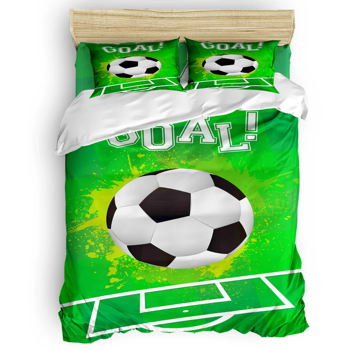 

Soccer Curtains Balls Football Design 4 Pcs Bedding Sets Quilted Duvet Set National Flag Day The Lovers' Day Father's Day