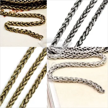 

2m Iron 4mm Curb Unfinished Chains DIY keychain Craft Jewelry Antique Silver/Brass Making Fit Bracelet Necklace Wholesale CH0116