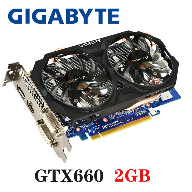 Б/у Видеокарта GIGABYTE GTX 660 2 Гб 192Bit GDDR5 для видеокарт nVIDIA Geforce GTX660 2G б/у видеокарта VGA |