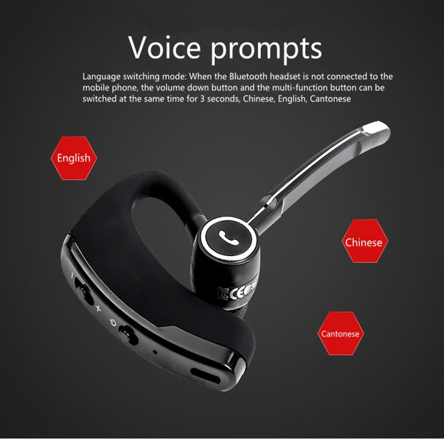 V8S Business Bluetooth Headset Phone Handsfree Voice control Wireless Earphone Car Bluetooth V4.1 Right and left ears