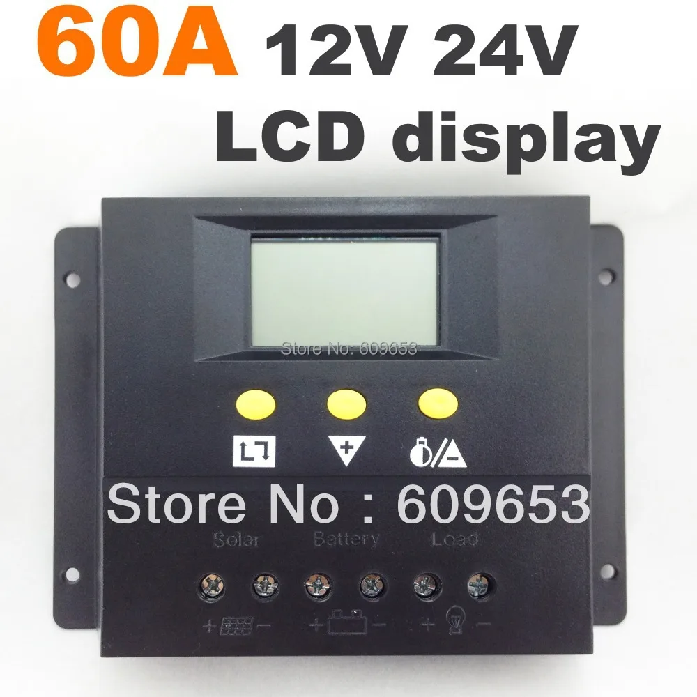 LCD 60A MPPT Solar Panel Batterieregler Laderegler 12 24V Schwarz  KS