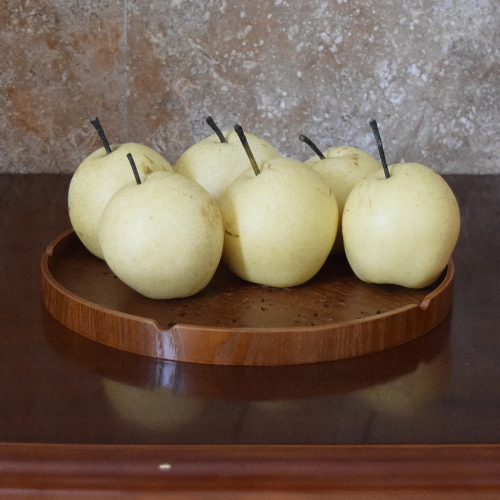 6 Types Serving Tray Wooden Tray Japanese Style Tea Home Hotel Guest Room Dish Round Wood Trays with Hollowed-out Cherry Blossom