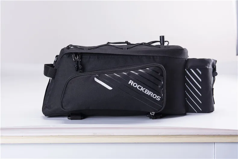 Cheap ROCKBROS Bicycle Bag Trunk Bag Pannier Nylon Bike Cycling MTB Outdoor Rack Rear Trunk Tote Bag Basket Bicycle Accessories 11