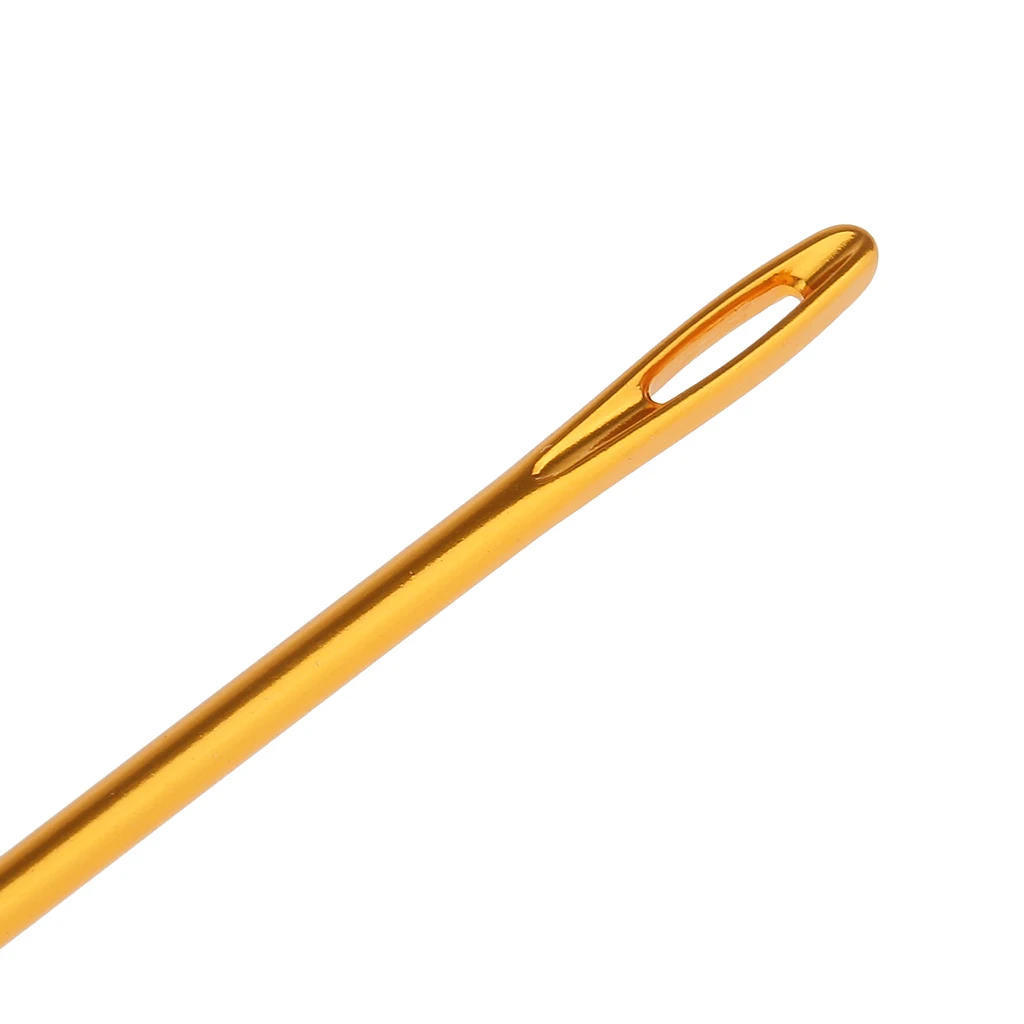 Afghan Aluminium Crochet Hook Knitting Needle Hand Knit Tool With Threading Hole
