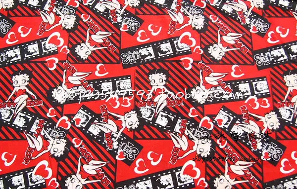 

Sexy Betty Boop Cotton Fabric For Sewing Fat Quarter Quilting Patchwork Doll girl Bedding Patchwork 50*110cm