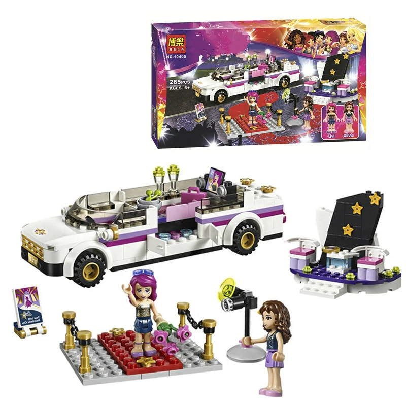

10405 Girls Friends Pop Star's Luxury Car Building Kit Blocks Bricks Toys Children Compatible Legoing Friends Gift Kid Set Girls