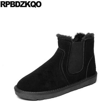 

Suede Faux Fur Chelsea Plus Size Booties 2017 Shoes Black Ankle Mens Winter Boots Warm Fashion Short Male Comfortable High Top