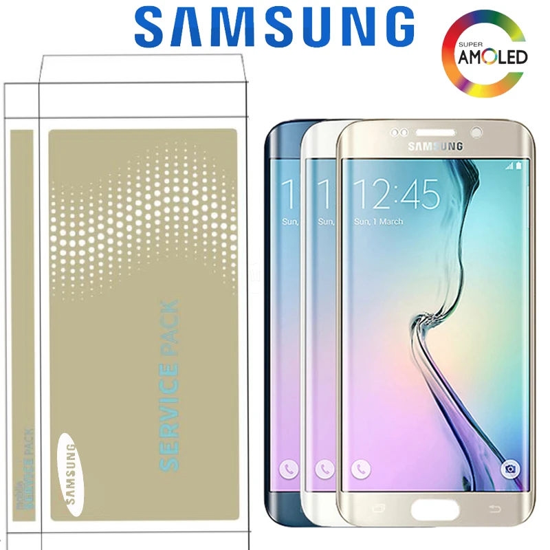 5,1 ''ЖК-дисплей для samsung Galaxy S6 Edge G925F SM-G925F G925 G925i сенсорный экран дигитайзер Замена с рамкой