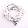 8mm White Pine 108 Mala Bracelet or Necklace for Men Women Yoga Healing Prayer Beads Strand Charm Bracelet ► Photo 3/6